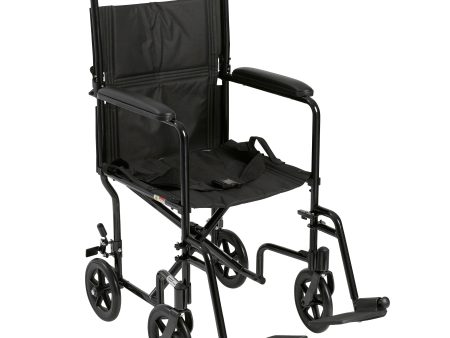 Lightweight Transport Wheelchair, 19  Seat, Black Online