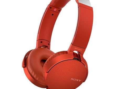 Sony MDR-XB550AP - Headphones with mic - on-ear - 3.5 mm jack - red For Cheap