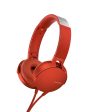 Sony MDR-XB550AP - Headphones with mic - on-ear - 3.5 mm jack - red For Cheap