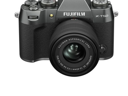 Fujifilm X-T50 Mirrorless Camera Body, w  XC15-45mmF3.5- 5.6 OIS PZ Lens Kit - Charcoal Silver Fashion