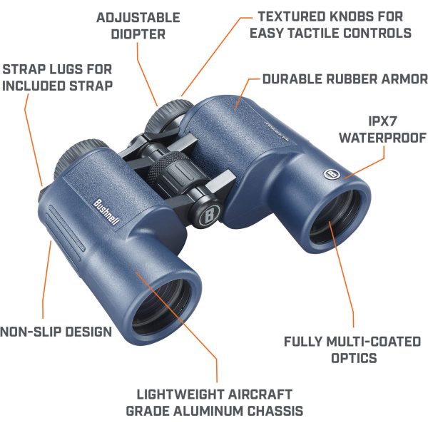 Bushnell 10x42 H2O Porro Prism Binoculars (Dark Blue) For Sale