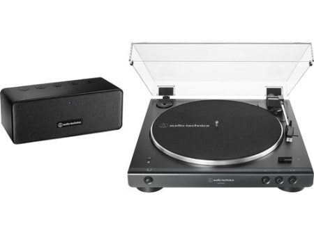 Audio-Technica Consumer AT-LP60XSPBT Fully Automatic Two-Speed Turntable and Bluetooth Speaker Bundle (Black) Sale