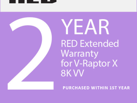 RED® Extended Warranty for V-RAPTOR™ [X] 8K VV - Purchased WITHIN 1st year Supply