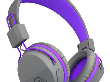 JLab JBuddies Studio Wireless On-Ear Kids Headphones (Gray and Purple) For Discount